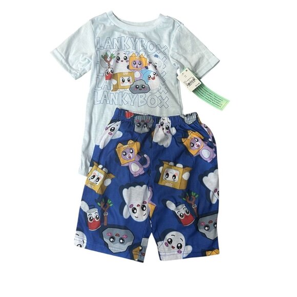 NWT Boys' Lankybox 2pc Pajama Set - Blue XS - Picture 1 of 3